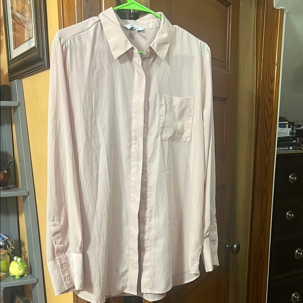 Nine West Pink Blouse Lightweight Relaxed Fit